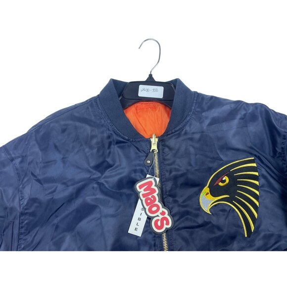 Men's Mao’s Eagle Blue and Orange Bomber Jacket Sz L - NWT - Picture 13 of 14